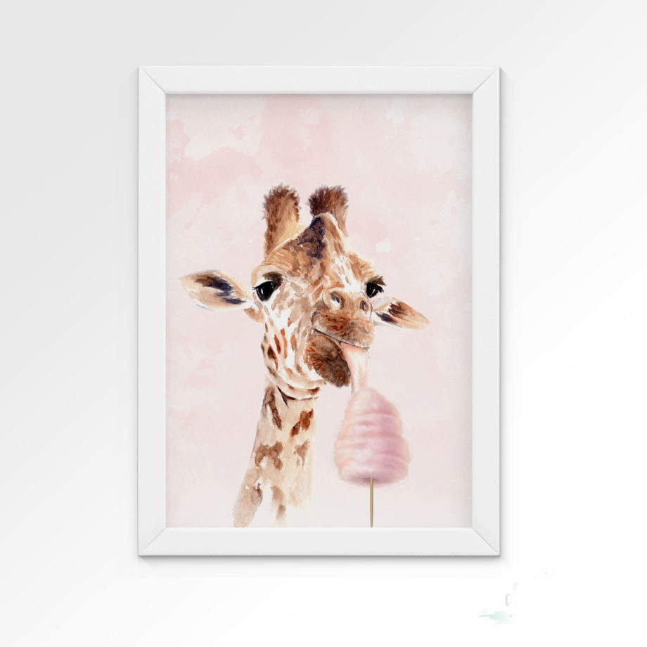 plakat-zyrafa-pink-dekorillo