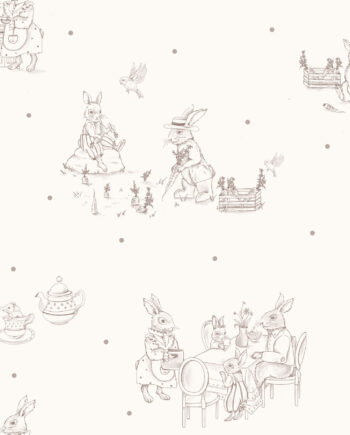 Tapeta Vintage Rabbit Family